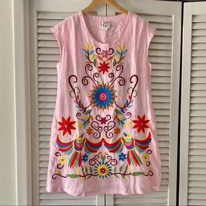 Ivy Jane Sister Mary Light Pink Linen Embroidered Dress